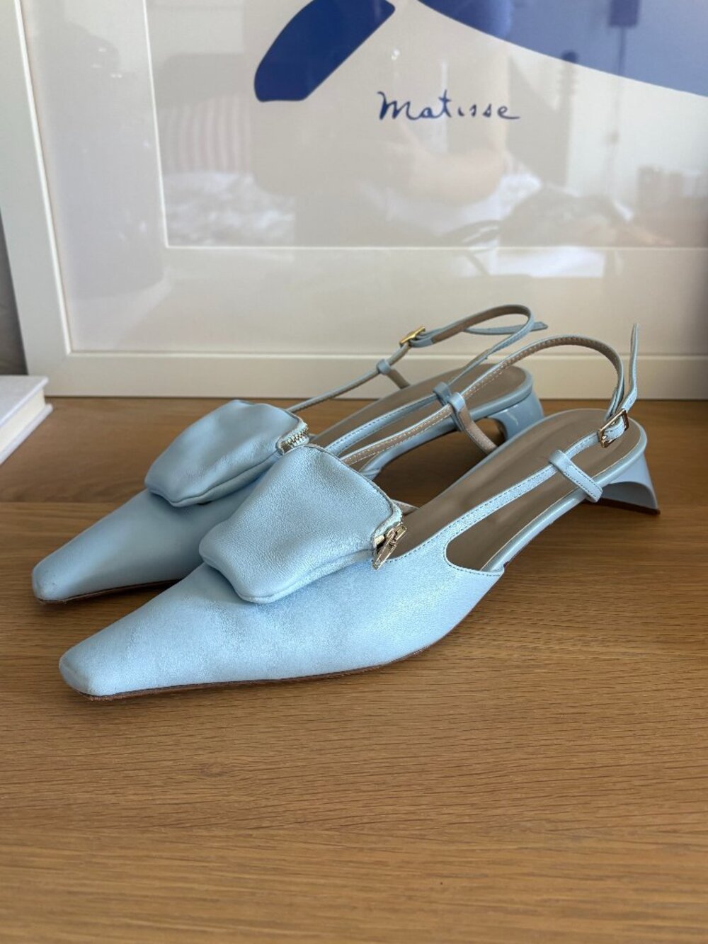 Tibi Baby Blue Victor Slingback Heels, Size 39